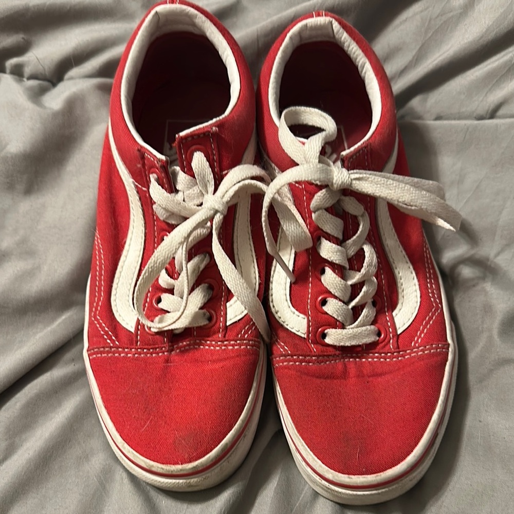 Vans Red and White Sneakers